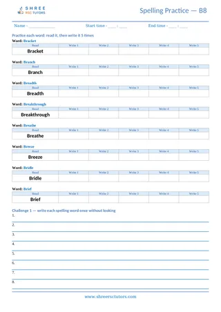 Spelling Worksheet B08