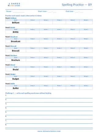 Spelling Worksheet B09