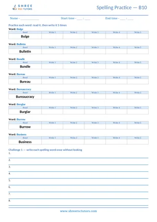 Spelling Worksheet B10