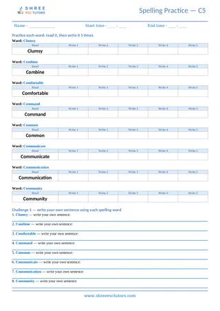 Spelling Worksheet C05