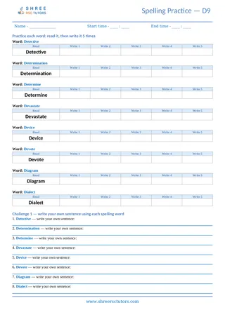 Spelling Worksheet D09
