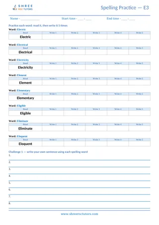Spelling Worksheet E03