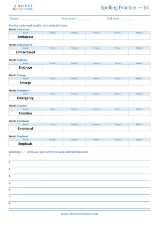 Spelling Worksheet E04
