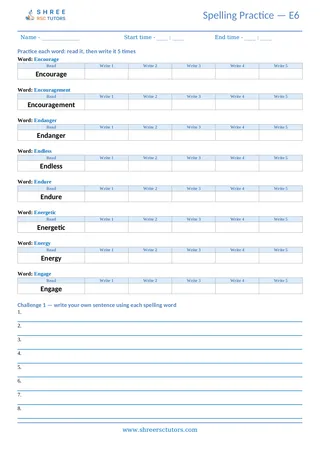 Spelling Worksheet E06
