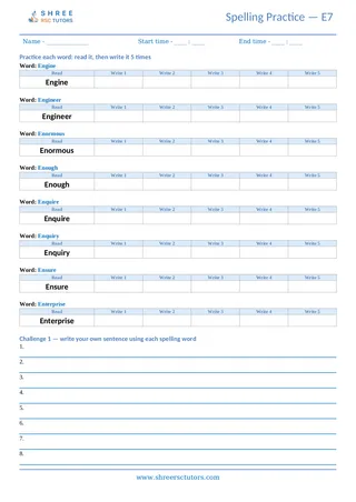 Spelling Worksheet E07