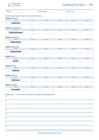 Spelling Worksheet E08