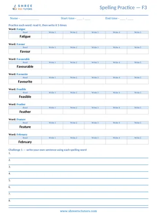 Spelling Worksheet F03
