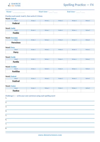 Spelling Worksheet F04