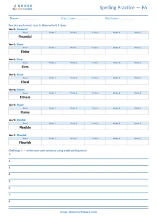 Spelling Worksheet F06