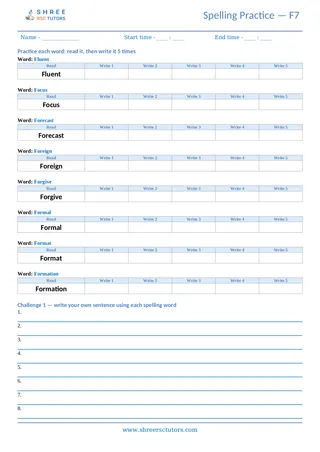 Spelling Worksheet F07