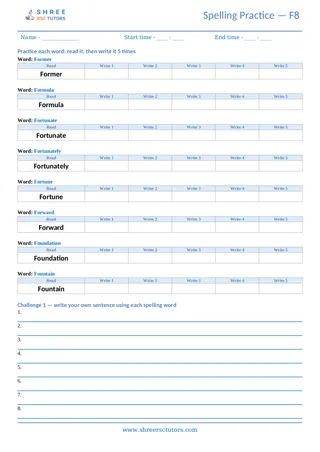 Spelling Worksheet F08
