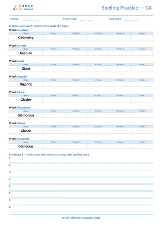 Spelling Worksheet G04