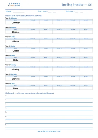 Spelling Worksheet G05