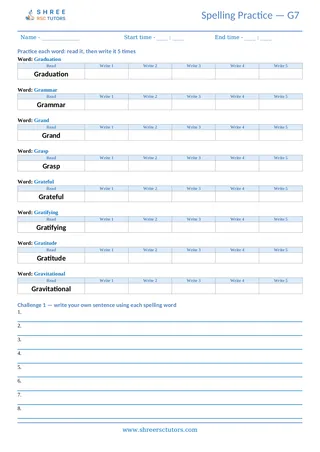 Spelling Worksheet G07