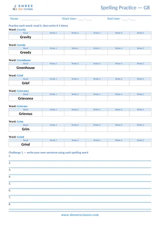 Spelling Worksheet G08