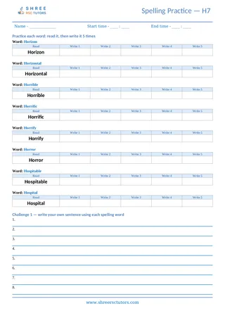 Spelling Worksheet H07