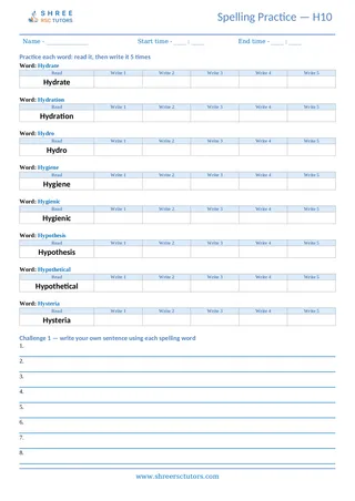 Spelling Worksheet H10