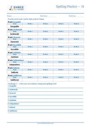 Spelling Practice I4