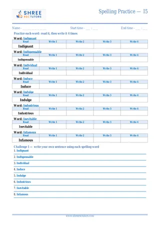 Spelling Practice I5
