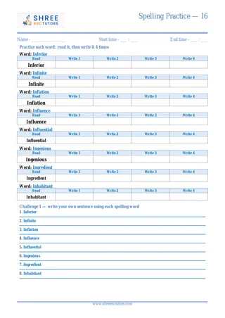 Spelling Practice I6
