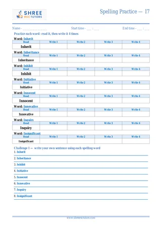 Spelling Practice I7