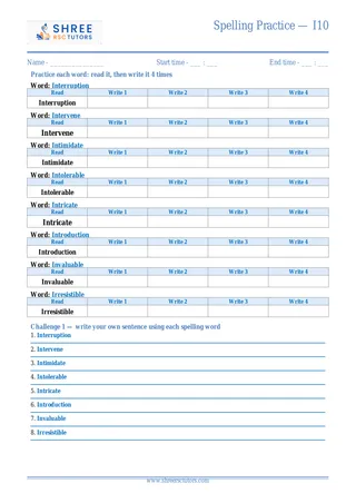 Spelling Practice I10