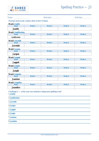 Spelling Practice J3