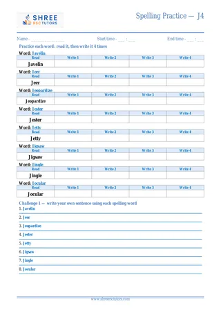 Spelling Practice J4