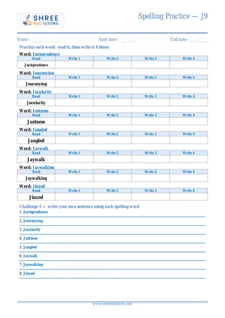 Spelling Practice J9