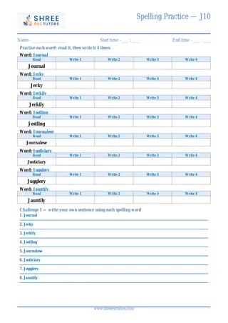 Spelling Practice J10