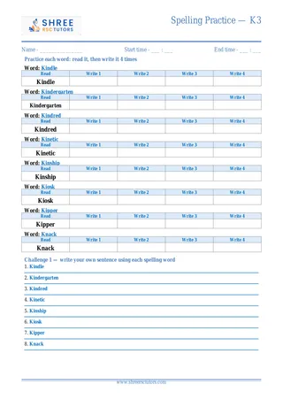 Spelling Practice K3