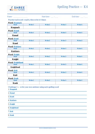 Spelling Practice K4