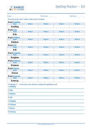 Spelling Practice K6