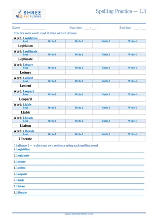 Spelling Practice L3