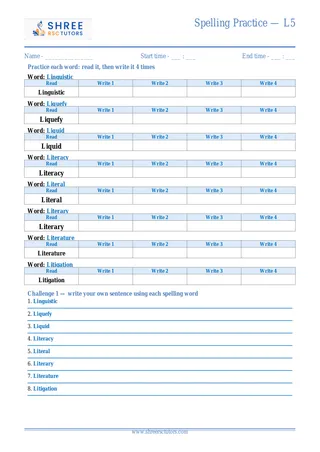 Spelling Practice L5