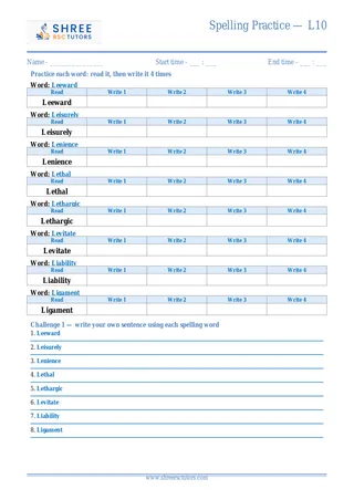 Spelling Practice L10
