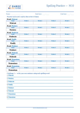 Spelling Practice M10