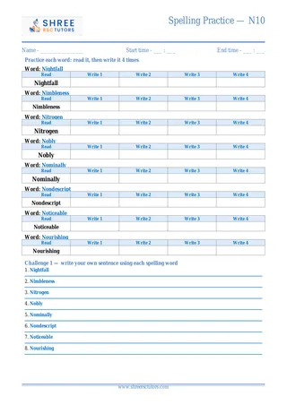 Spelling Practice N10