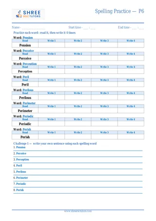 Spelling Practice P6