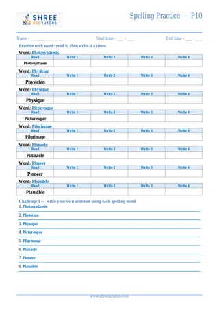 Spelling Practice P10