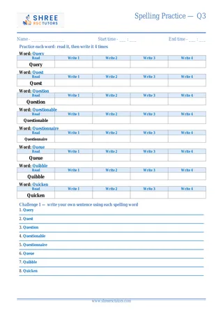 Spelling Practice Q3