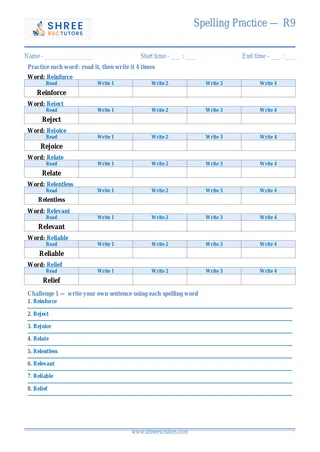 Spelling Practice R9