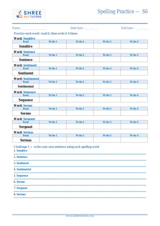 Spelling Practice S6