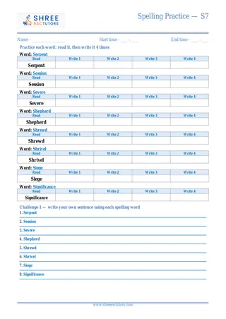 Spelling Practice S7