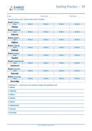 Spelling Practice S9
