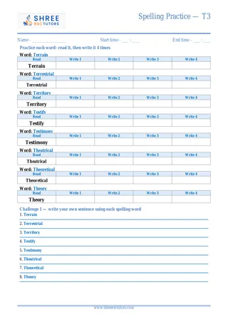 Spelling Practice T3