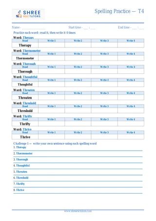 Spelling Practice T4
