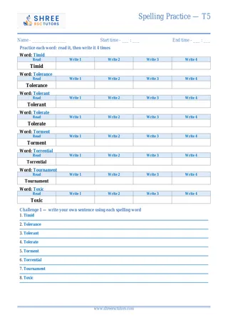 Spelling Practice T5