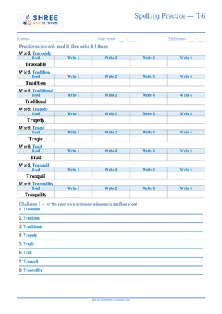 Spelling Practice T6