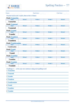 Spelling Practice T7
